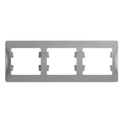 Glossa Алюминий Рамка 3-ая, горизонтальная Systeme Electric GSL000303