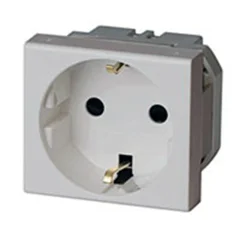 Розетка силовая 2Р+Е, со шторками, «Viva», 2 мод., серая DKC 45025