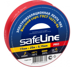 Изолента 19/25 красный Safeline 12125