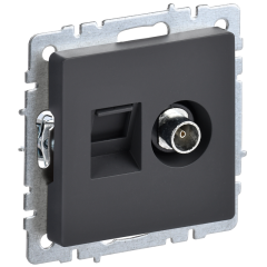 BRITE Роз. двойная TV+RJ45 кат.5E РТВ/РК12-БрГ граф. IEK BR-AK20-1-K53