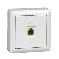 ХИТ О/У РОЗЕТКА телефонная RJ11, БЕЛЫЙ. Россия Systeme Electric RT-4A3-B