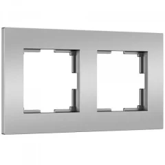 Рамка на 2 поста Slab (серебро матовый) W0022965 Werkel a062813