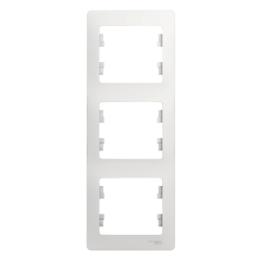 GLOSSA 3-постовая РАМКА, вертикальная, БЕЛЫЙ Systeme Electric GSL000107