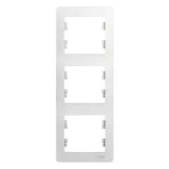 GLOSSA 3-постовая РАМКА, вертикальная, БЕЛЫЙ Systeme Electric GSL000107