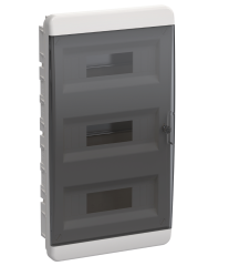 TEKFOR Корпус пластиковый ЩРВ-П-36 IP41 черная прозрачная дверь IEK TF5-KP12-V-36-41-K01-K03