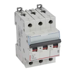 Автоматический выключатель DX³-E 6000 - 6 кА - тип характеристики C - 3П - 230/400 В~ - 6 А - 3 моду