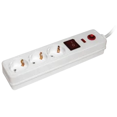 Сетевой фильтр СФ-03К 16А 3 места 2P+PE/1,5м 3х1мм2 IEK WFP10-16-03-01-N