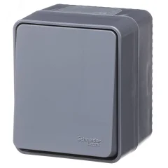 AtlasDesign PROFI IP54 О/У 1-клавишный кнопочный ВЫКЛЮЧАТЕЛЬ 10 АХ, АНТРАЦИТ ATN544 Systeme Electric
