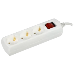 Удлинитель У03В 3 места 2P+PE/7м 3х1мм2 10А/250В GENERICA WYP10-10-03-07-ZK-G