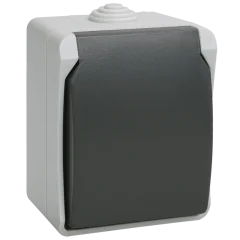 FORS Розетка 1-местная с заземлением для открытой установки 16А IP54 РСб20-3-ФСр серый ERS12-K03 IEK