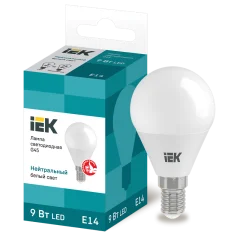 Лампа LED G45 шар 9Вт 230В 4000К E14 IEK LLE-G45-9-230-40-E14