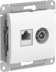 GLOSSA РОЗЕТКА двойная ТВ + компьютерная RJ45 кат. 5e, механизм, БЕЛЫЙ Systeme Electric GSL000189