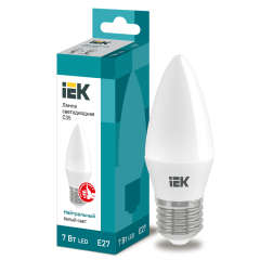 Лампа LED C35 свеча 7Вт 230В 4000К E27 IEK LLE-C35-7-230-40-E27