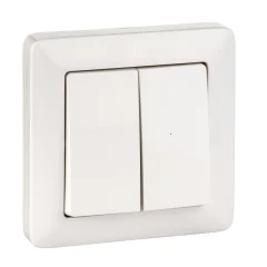 ХИТ С/У 2-клавишный ВЫКЛЮЧАТЕЛЬ 6А, 250В, БЕЛЫЙ. Россия Systeme Electric VS56-234-B