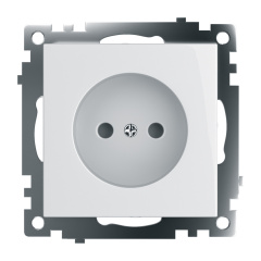 Розетка электрическая 1-местная (механизм) б/з, серия Катрин, GLS10-7109-01, белый STEKKER 39303