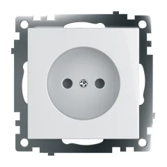 Розетка электрическая 1-местная (механизм) б/з, серия Катрин, GLS10-7109-01, белый STEKKER 39303