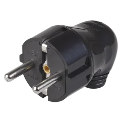 Вилка разборная угловая ВПу11-02-Ст с заземляющим контактом 16А черная IEK EVP11-16-01-K02