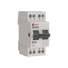 Трехпозиционный переключатель 2P 63А Basic EKF tps-2-63