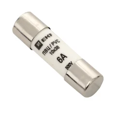 Плавкая вставка цилиндрическая ПВЦ (10х38) 6А EKF pvc-10x38-6