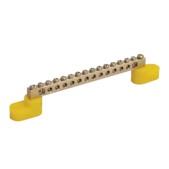 Шина PE "земля" на двух угловых изол ШНИ-6х9-14-У2-Ж IEK YNN10-69-14C2-K05