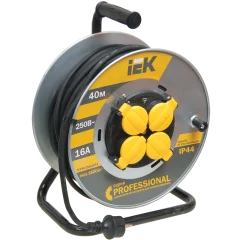 Катушка УК40 2P+PE/40м КГ 3х2,5мм2 IP44 "Professional" IEK WKP17-16-04-40-44
