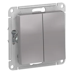 ATLASDESIGN 2-клавишный ВЫКЛЮЧАТЕЛЬ, сх.5, 10АХ, механизм, АЛЮМИНИЙ Systeme Electric ATN000351