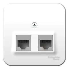 BLANCA О/У РОЗЕТКА двойная компьютерная RJ45, кат.5E, ИЗОЛ.ПЛ.,БЕЛЫЙ Systeme Electric BLNIA045451
