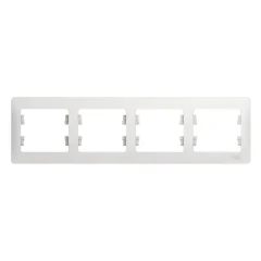 GLOSSA 4-постовая РАМКА, горизонтальная, БЕЛЫЙ Systeme Electric GSL000104