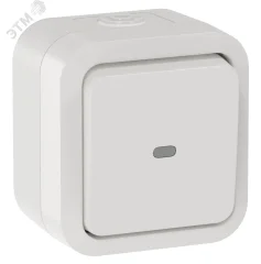 TORS Переключатель одноклавишный с индикацией 10А IP55 TS302 белый IEK TS-V10-1-10-55-K01