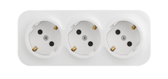 Розетка тройная Quteo с заземлением со шторками белая Legrand 782238