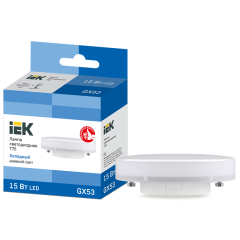 Лампа LED T75 таблетка 15Вт 230В 6500К GX53 IEK LLE-T80-15-230-65-GX53