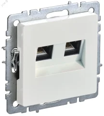 BRITE Розетка компьютерная двойная кат.5E RJ45 РК10-2-БрЖ жемчуг IEK BR-K20-1-K36