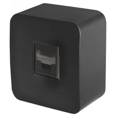 Розетка компьютерная одноместная RJ-45 серия София черный STEKKER MST00-20-02 49312