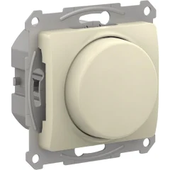 GLOSSA СВЕТОРЕГУЛЯТОР (диммер) повор-нажим, LED, RC, 400Вт, мех., БЕЖЕВЫЙ Systeme Electric GSL000223