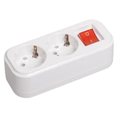 Розетка переносная разб. с выкл. К02В 2 места CLASSIC IEK KYP11-16-02-00-ZK