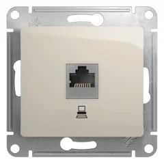 GLOSSA РОЗЕТКА компьютерная RJ45 кат.5Е, механизм, МОЛОЧНЫЙ Systeme Electric GSL000981K