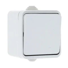 Прага Выключатель 1-клавишный 10А IP44 белый EKF EKV10-021-10-44