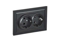 BRITE Роз. 2-я с з/к без з/ш 16А в сб. РС12-3-БрЧ черн. IEK BR-R21-16-K02-F