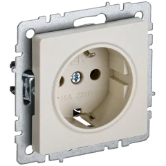 BRITE Роз. с з/к без з/ш 16А РС11-1-0-БрКр беж. IEK BR-R11-16-K10
