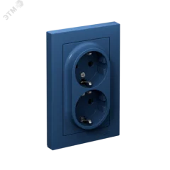 ATLASDESIGN РОЗЕТКА двойная с заземлением со шторками, 16А, в сборе, АКВАМАРИН ATN0 Systeme Electric