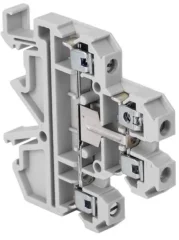 Клемма винтовая двухуровневая JXB-4/35L с перемычкой между уровнями серая EKF plc-jxb-2-4/35L-gy