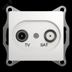 GLOSSA Розетка телевизионная TV-SAT проходная в рамку 4дБ белая Systeme Electric GSL000198
