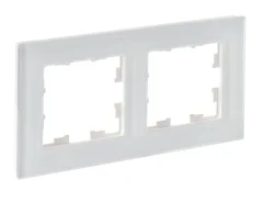 BRITE Рамка 2-мест. РУ-2-2-Бр стекло бел. матовый IEK BR-M22-G-31-K01