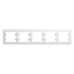 GLOSSA 5-постовая РАМКА, горизонтальная, БЕЛЫЙ Systeme Electric GSL000105