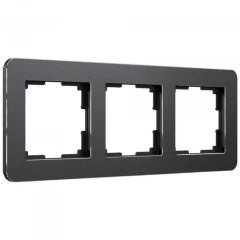 Рамка на 3 поста Platinum черный алюминий W0032608 Werkel a059216
