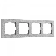 Рамка на 4 поста (серебряный) Hammer W0042406 Werkel a052524
