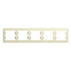 GLOSSA 5-постовая РАМКА, горизонтальная, БЕЖЕВЫЙ Systeme Electric GSL000205