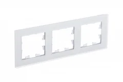 ATLASDESIGN NATURE 3-постовая РАМКА, МАТОВОЕ СТЕКЛО БЕЛЫЙ Systeme Electric ATN330103