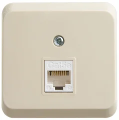 ЭТЮД Розетка компьютерная RJ45 наружная категория 5е кремовый Systeme Electric KOMA-001K