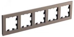ATLASDESIGN NATURE рамка пятипостовая, МЕТАЛЛ ЛАТУНЬ Systeme Electric ATN312205
